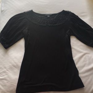 Black Banana Republic top with lace detail